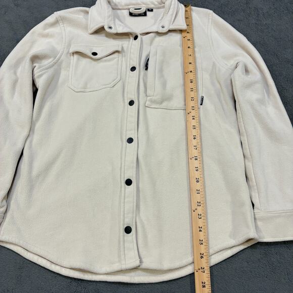Whistler Off White Button Up Chest Pockets Fleece Shirt Jacket Women's Size 42 - Picture 3 of 9